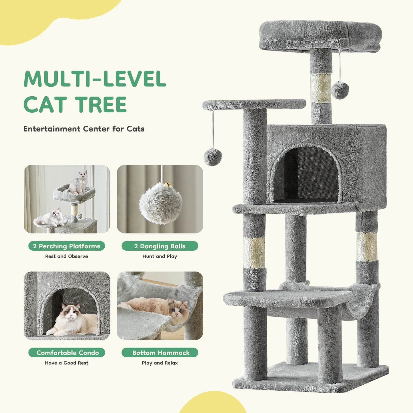 44In Multi-Cat Climbing Tower/Scratching Post