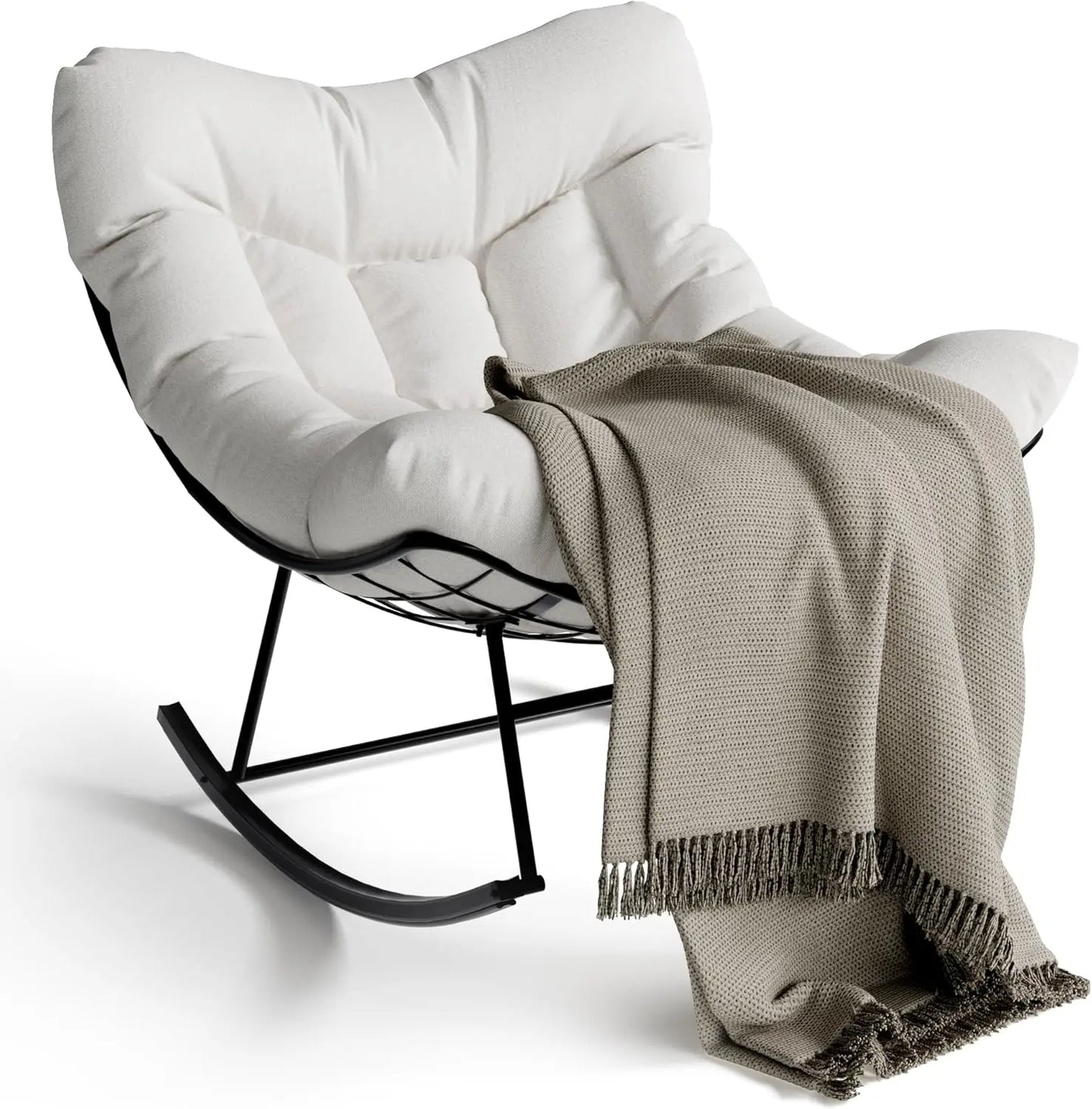 Outdoor/Indoor Oversized Rocking Chair with Footrest