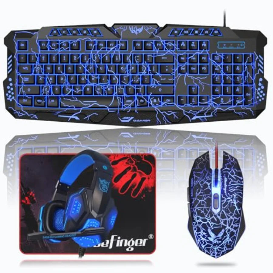 Gaming Keyboard Mouse Headset Combo