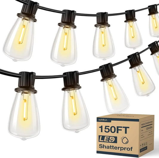 150FT Dimmable LED Patio String Lights
