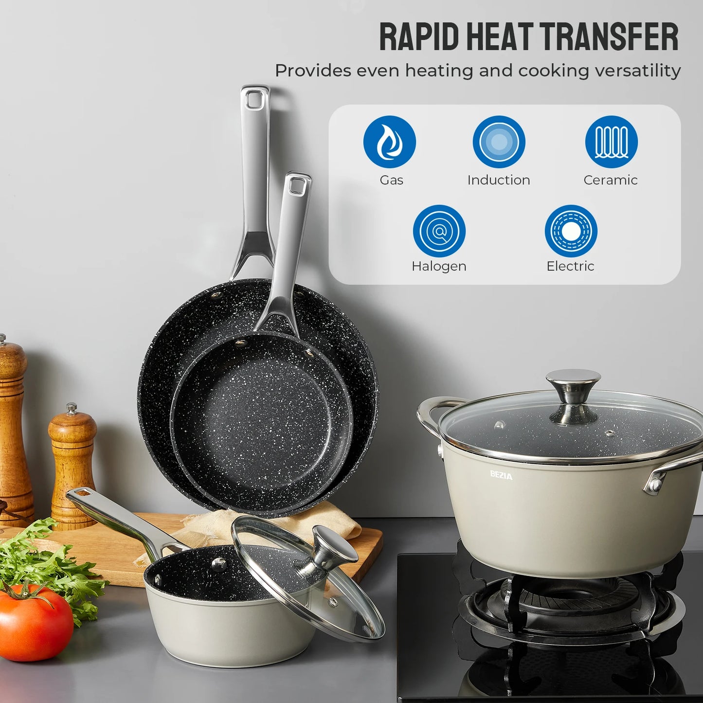 10-piece Nonstick Induction Cookware Set