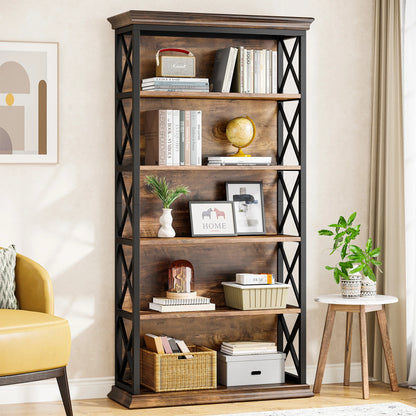 71 in 6-Tier Industrial Bookcase