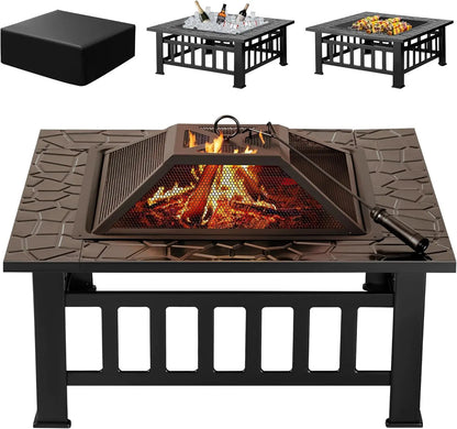32 Inch Metal Fire Pit Table