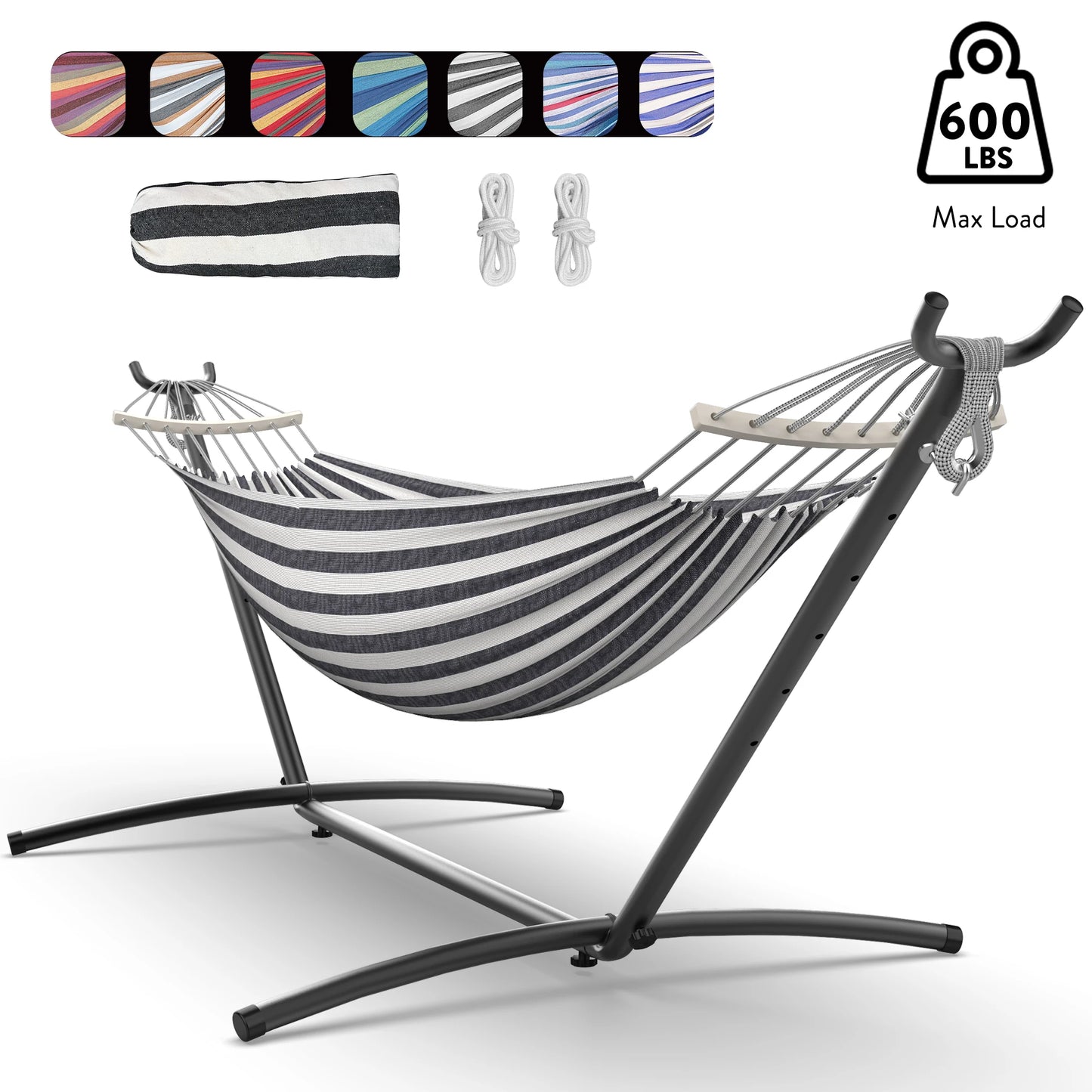 Gyroor Hammock with Adjustable Stand 600lb Capacity