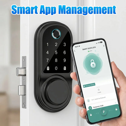 Bluetooth Smart Deadbolt Lock With Fingerprint And Keyless Entry