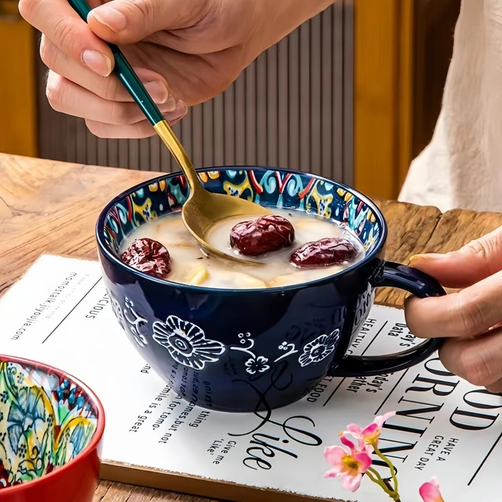 Hand Painted Ceramic Bohemian Mug