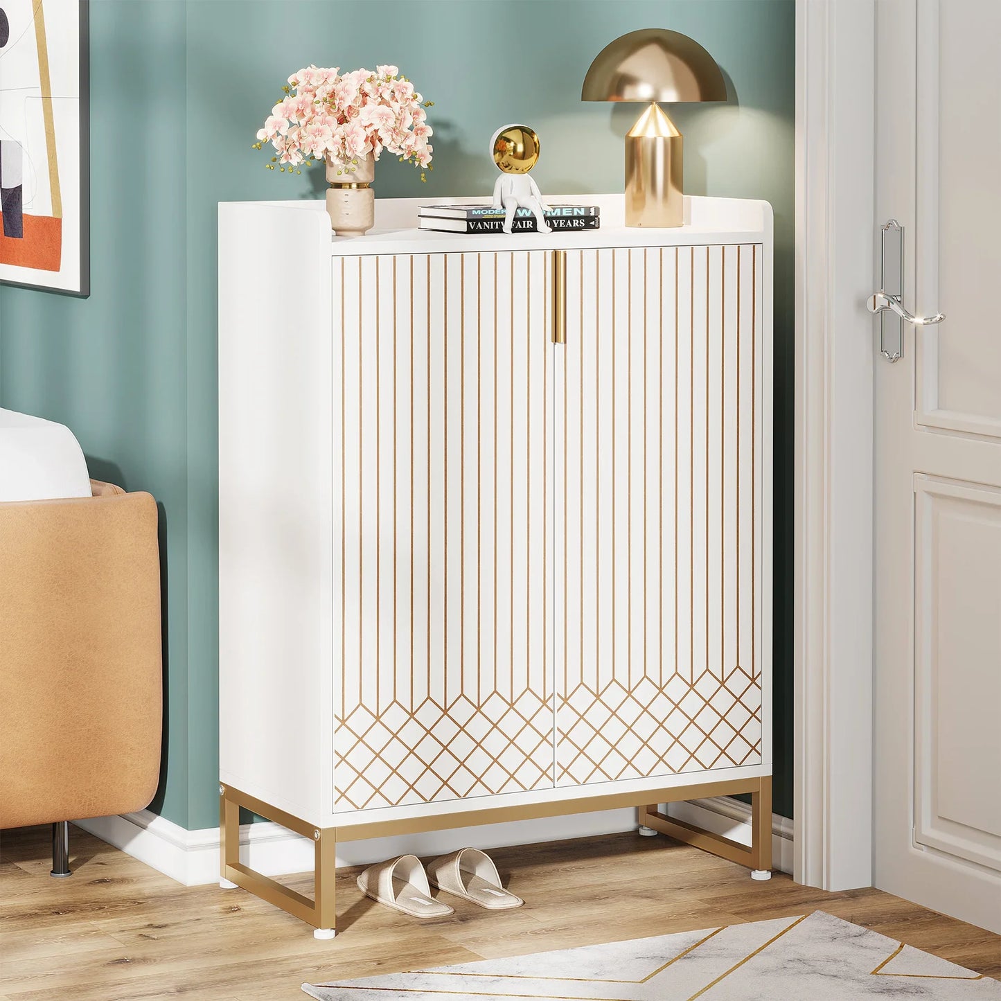 5-Tier Shoe Cabinet with Doors