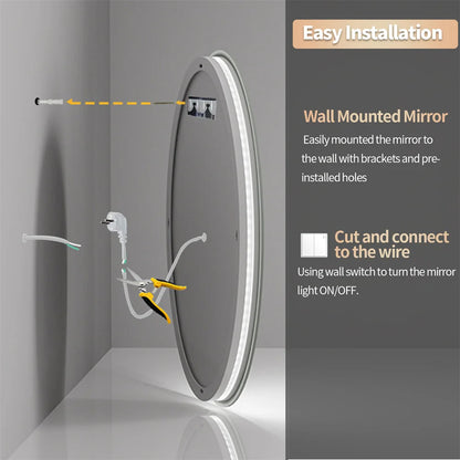 80cm Round LED Bathroom Mirror