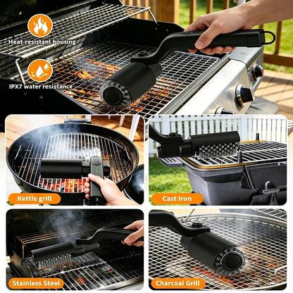 Electric Grill Brush Cleaning BBQ Cleaner Brush Cordless Rechargeable Rotary Adjustable Outdoor Heavy oil Stains Clean Tool