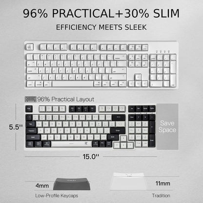 Redragon Low-Profile 2.4G BT Wireless Quiet Keystroke Keyboard