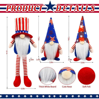 3-Piece Patriotic Gnome Set