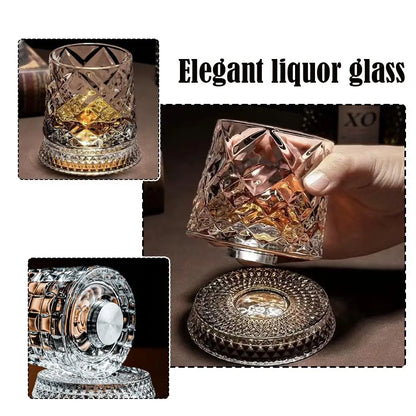 Rotating Whiskey Glass with Base