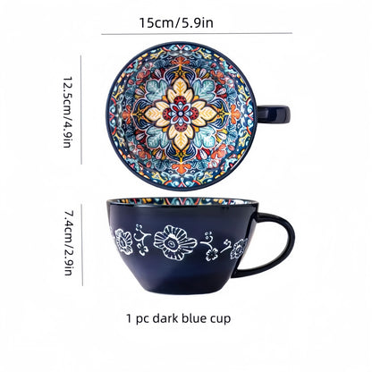 Hand Painted Ceramic Bohemian Mug