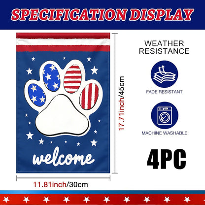 Patriotic Dog Paw Flag