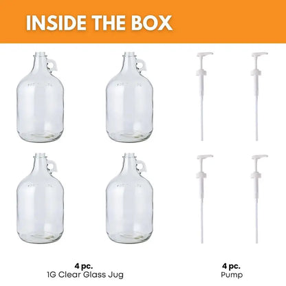 4pk 1 Gallon Glass Jug Dispenser