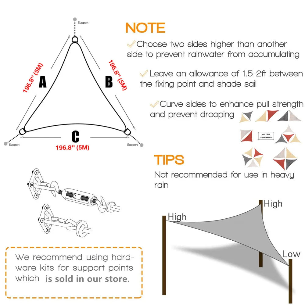 Waterproof Triangle Sun Shade