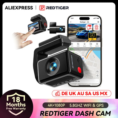 4k Dash Cam Front and Rear Drive Recorder