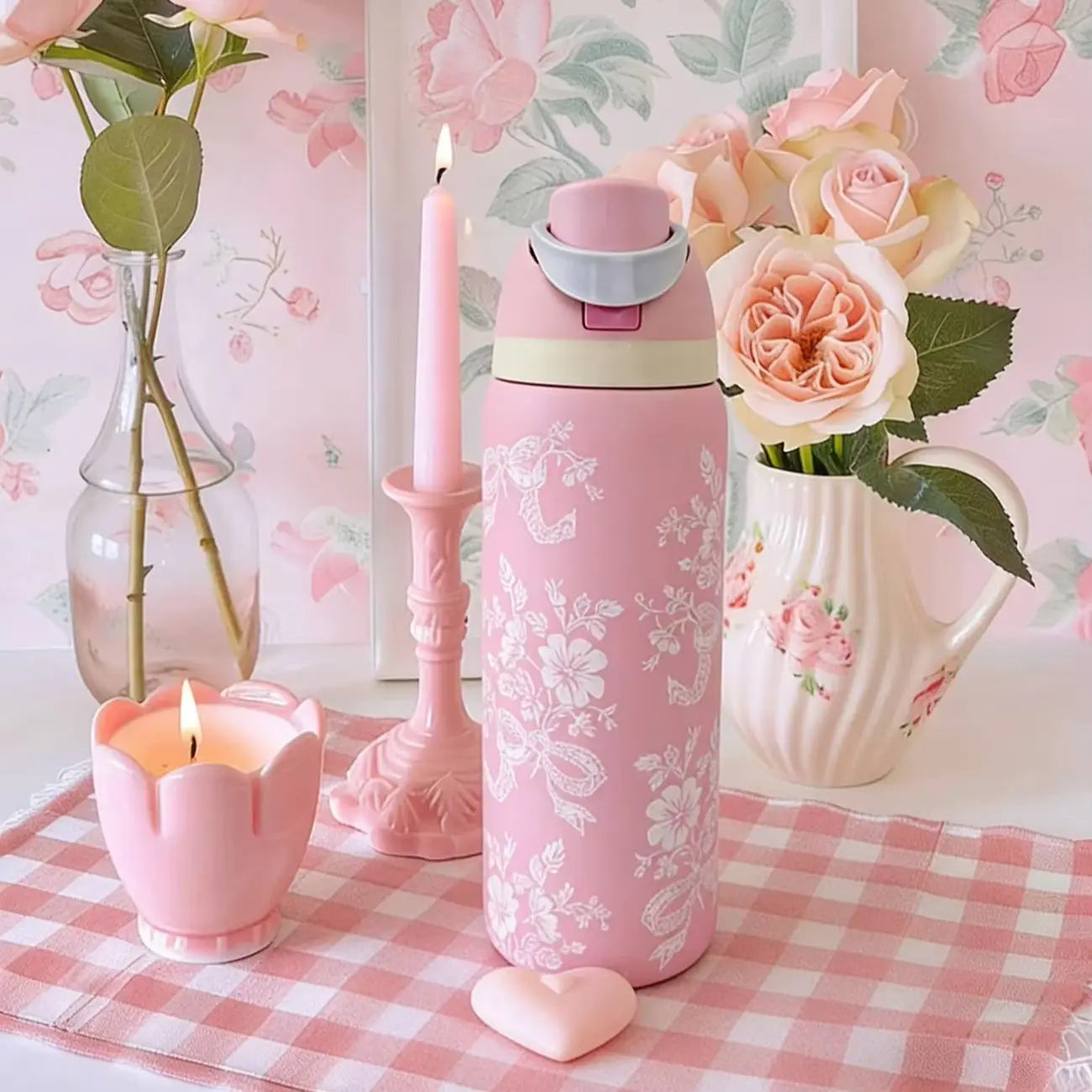 Owala Inspired Pink Butterfly Tumbler