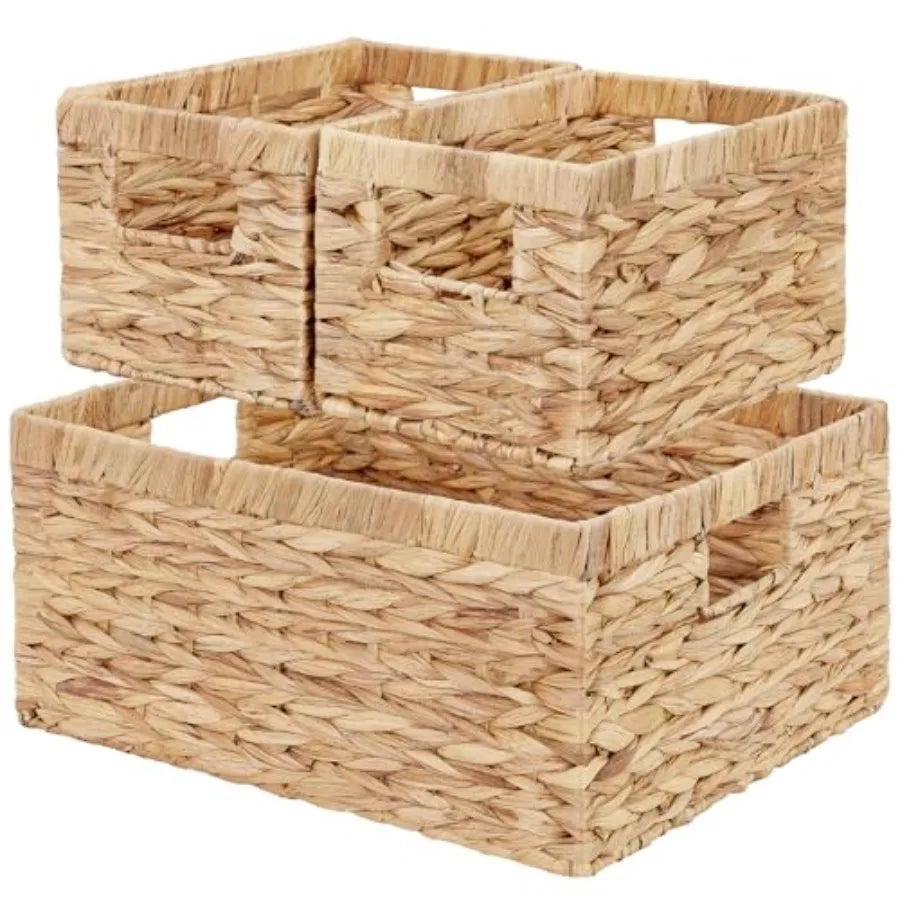 3-Pack Woven Rope Wicker Baskets