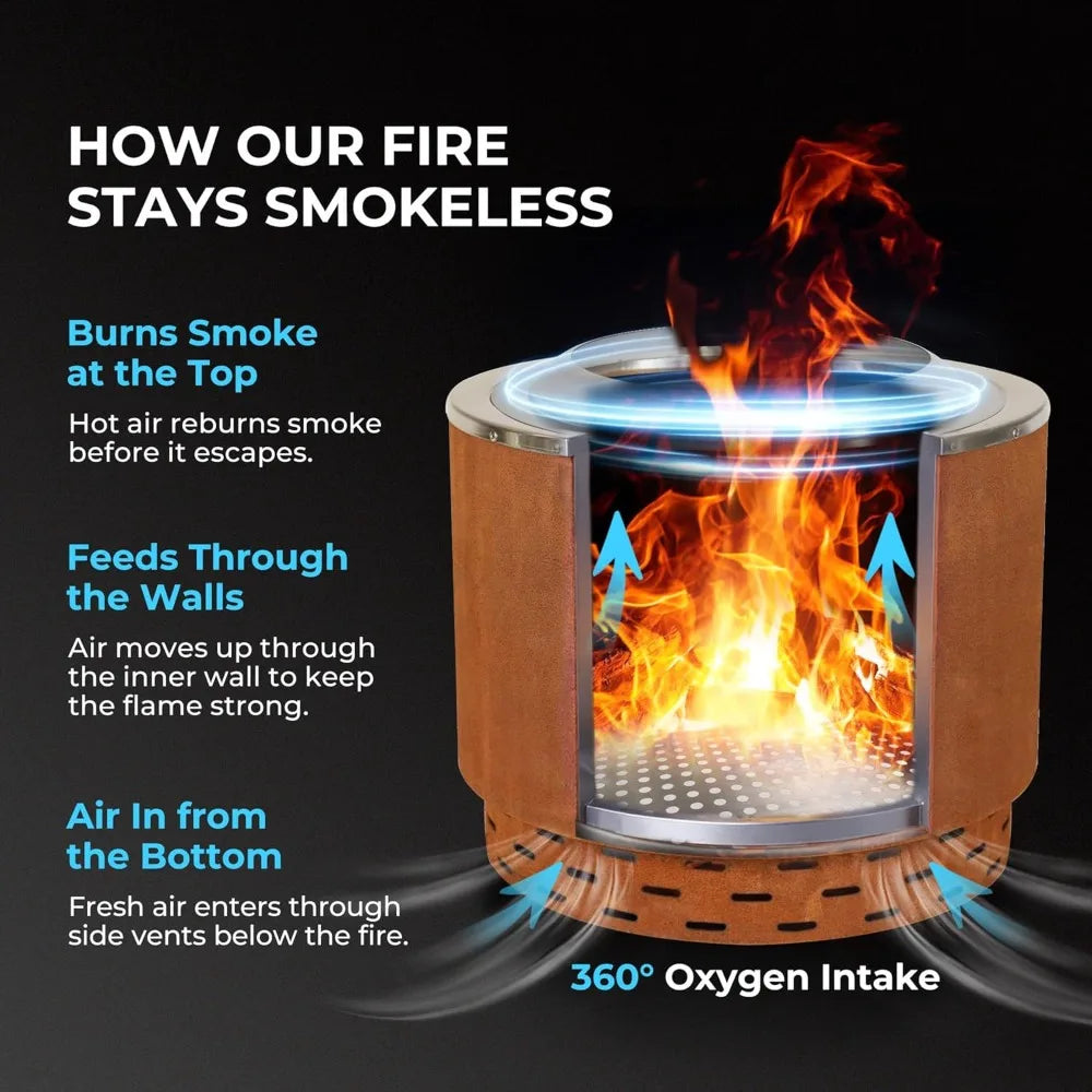 20" Smokeless Dual Flame Fire Pit