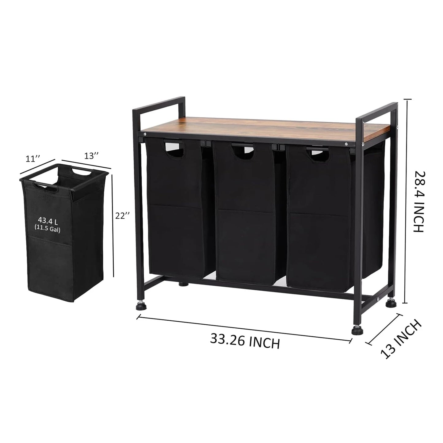 Laundry Hamper 2 Section with Removable Bag