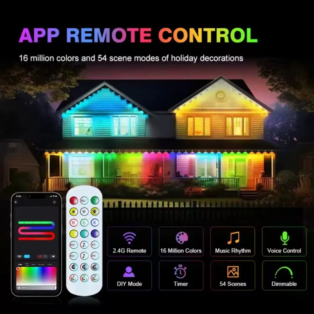 Smart Permanent Outdoor Lights with Music Sync