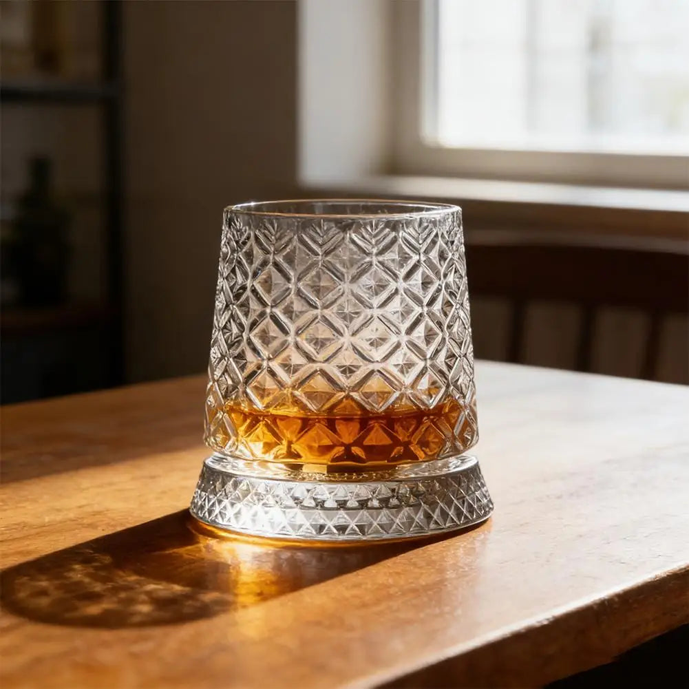 Rotating Whiskey Glass with Base