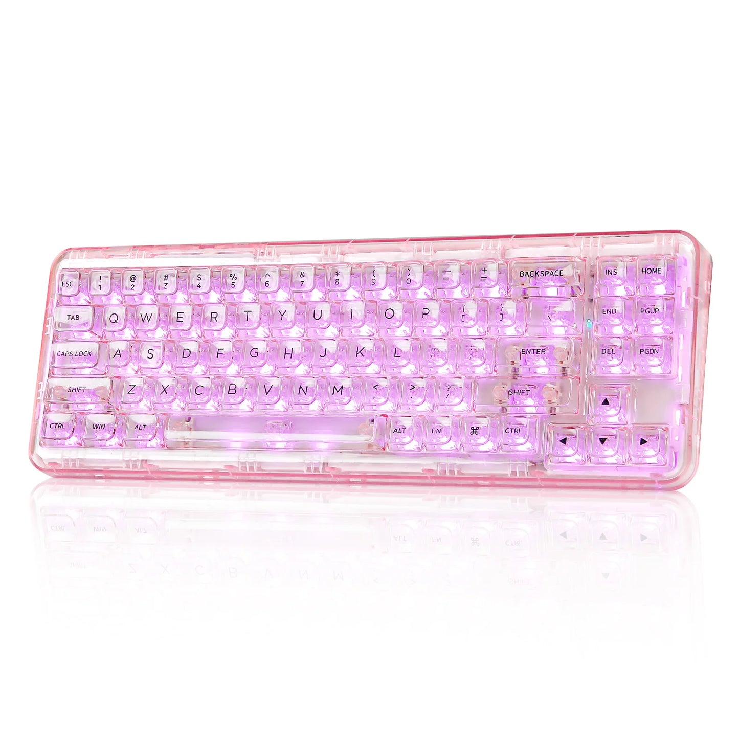 Transparent Gaming Keyboard with Clear Keycaps