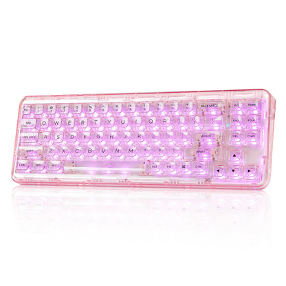 Transparent Gaming Keyboard with Clear Keycaps