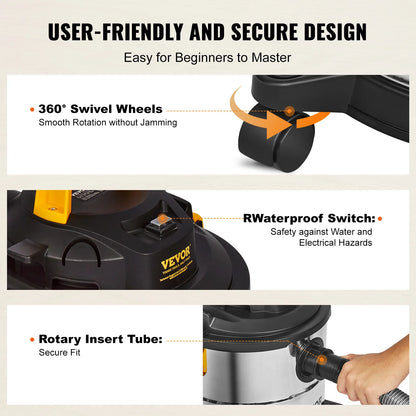 Stainless Steel Wet Dry Shop Vacuum