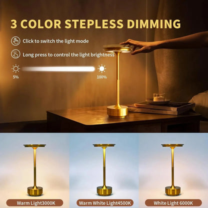 2PCS Rechargeable Wireless Table Lamp USB-C