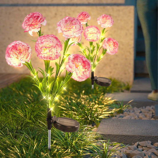 2pc LED Carnation Solar Lights