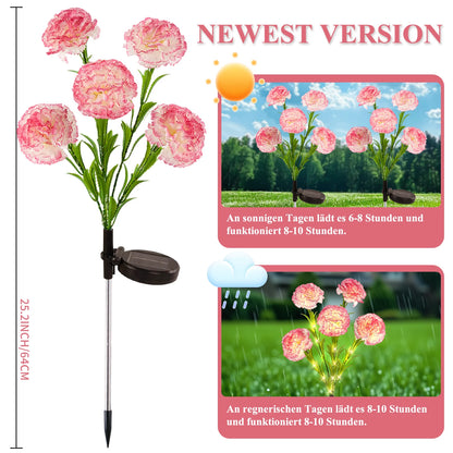 2pc LED Carnation Solar Lights