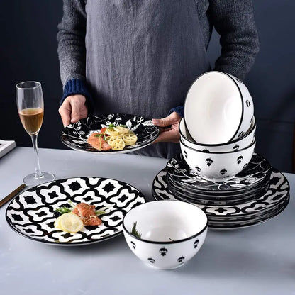 Ceramic Plates and Bowls for 4
