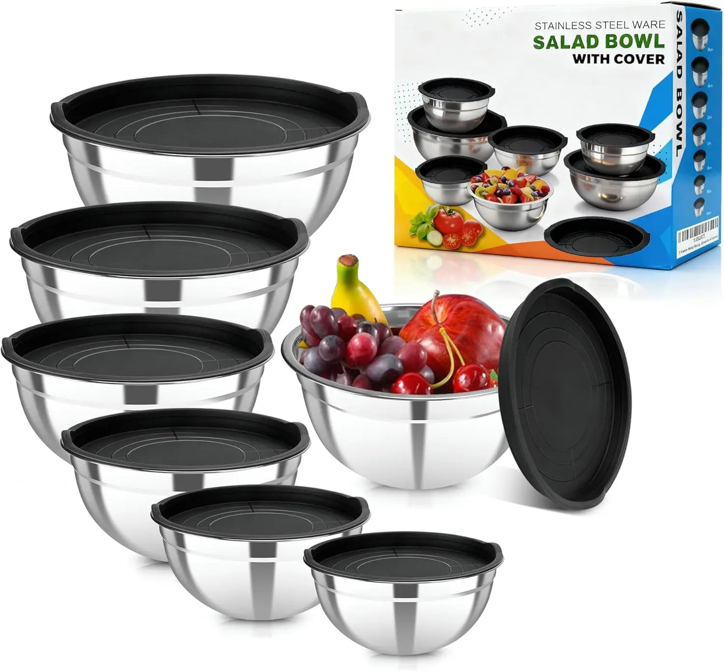 7-Piece Stainless Steel Mixing Bowl Set
