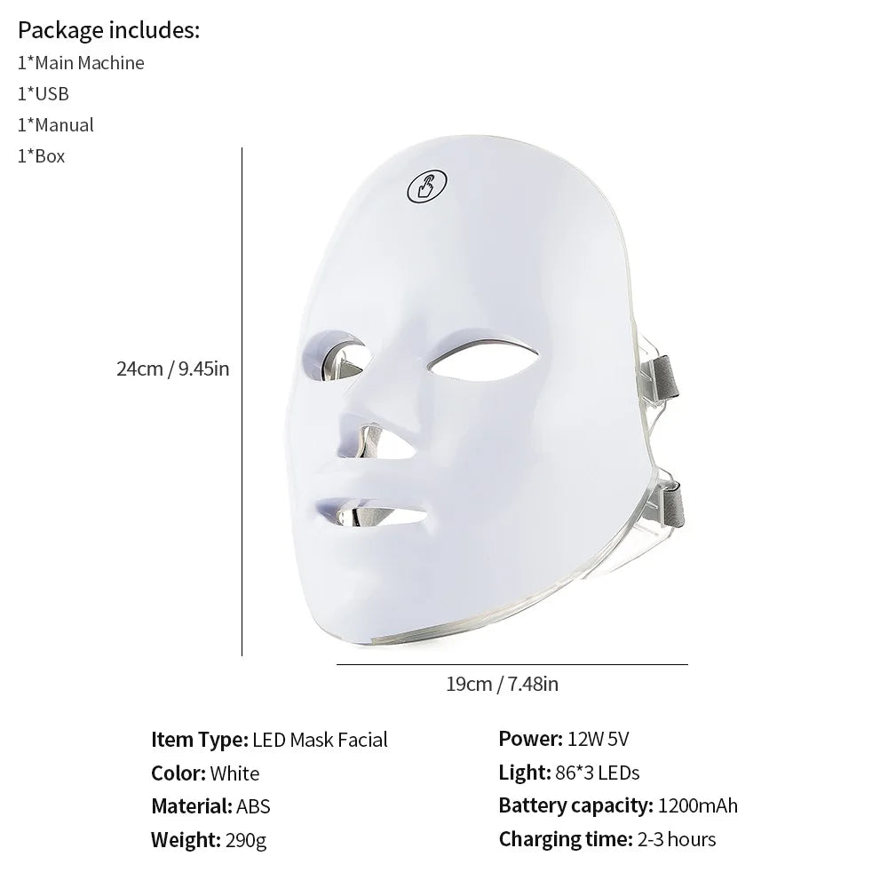 7 Colors Led Facial and Neck Mask