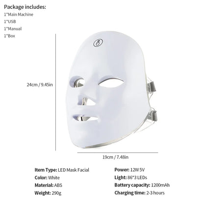 7 Colors Led Facial and Neck Mask