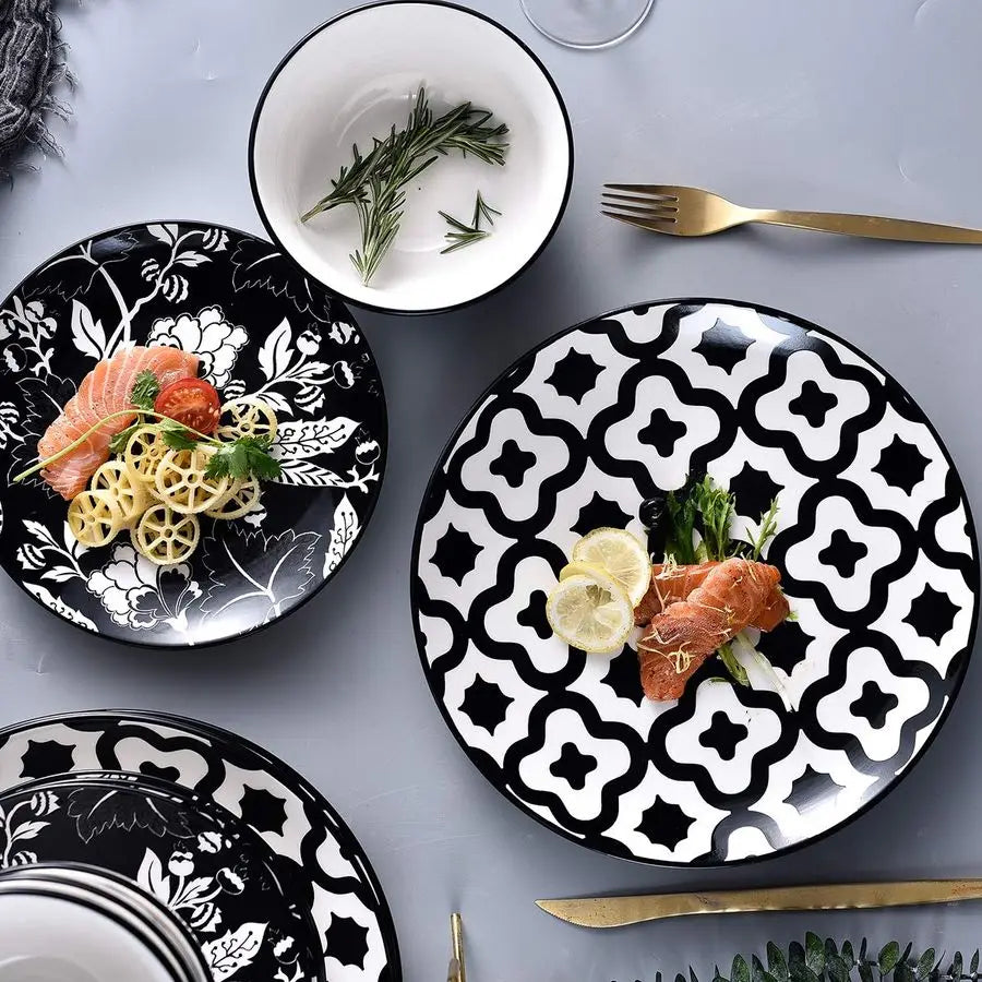 Ceramic Plates and Bowls for 4