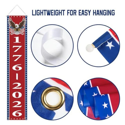 2 Pk 250th Anniversary Patriotic Hanging Banner