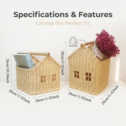 Handcrafted Woven Rattan Storage Basket