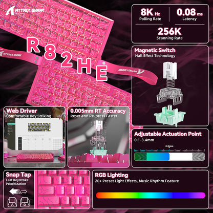 ATTACK SHARK R82 HE Wired 75% Keyboard