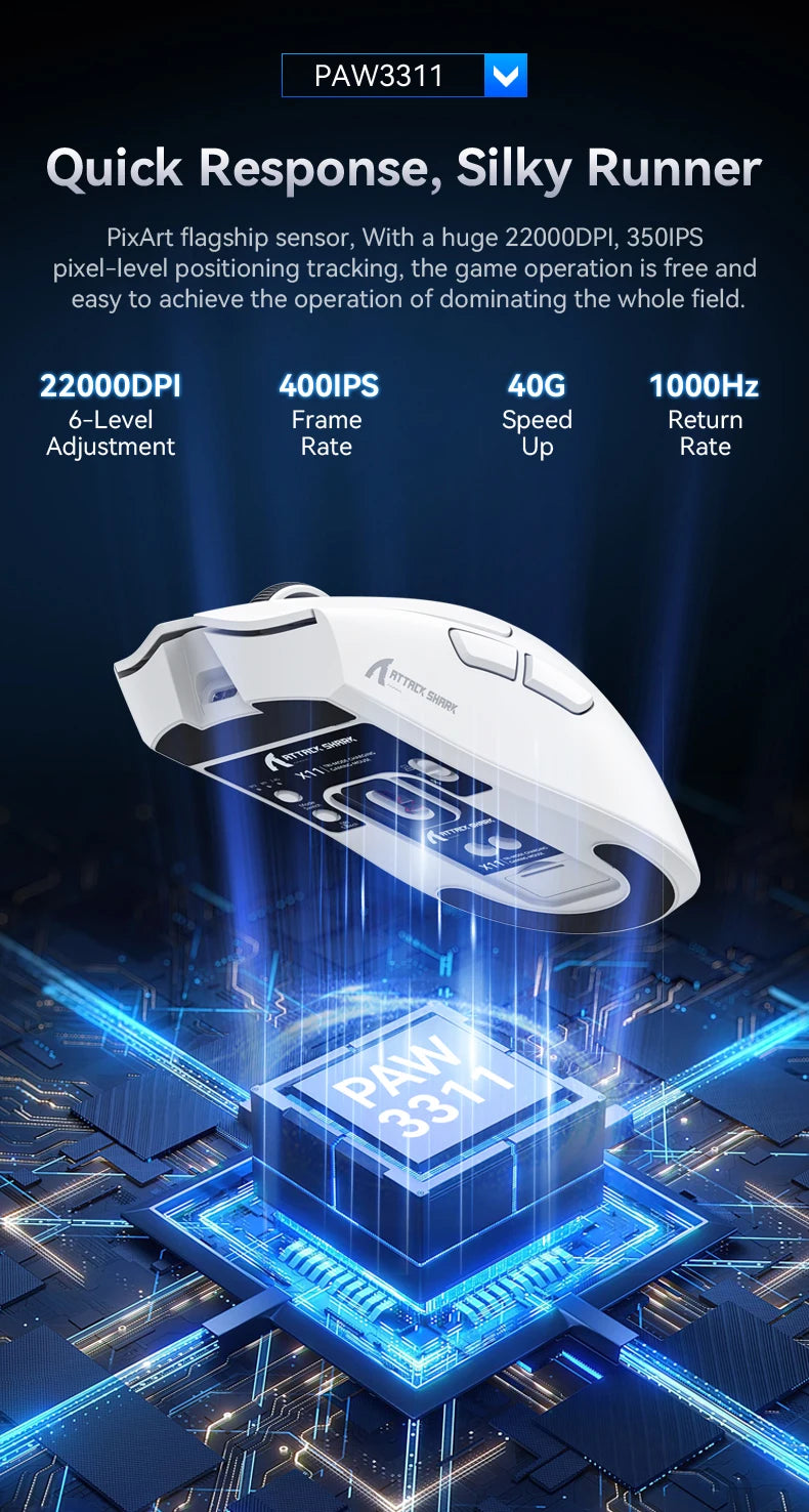 Lightweight Wireless Gaming Mouse with RGB Backlight Charging