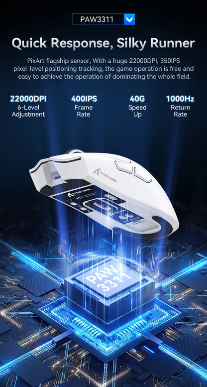 Lightweight Wireless Gaming Mouse with RGB Backlight Charging