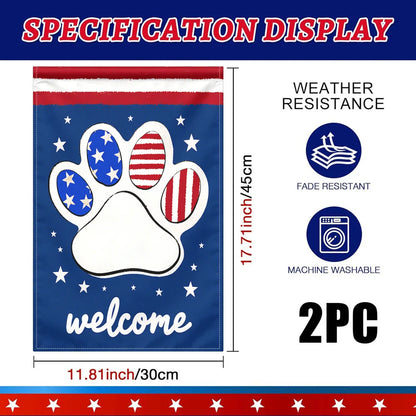 Patriotic Dog Paw Flag