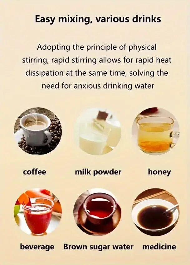 Smart Mixing Coffee Cup LED display USB charging