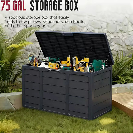 75 Gallon Heavy-Duty Deck Box with Lockable Lid