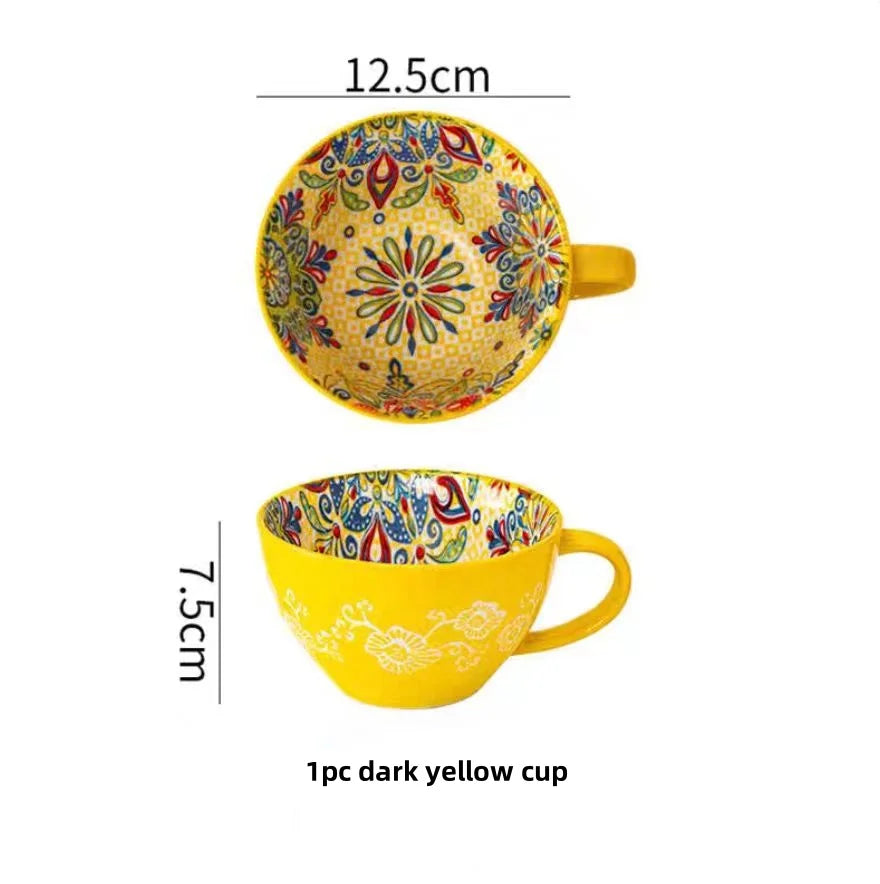 Hand Painted Ceramic Bohemian Mug