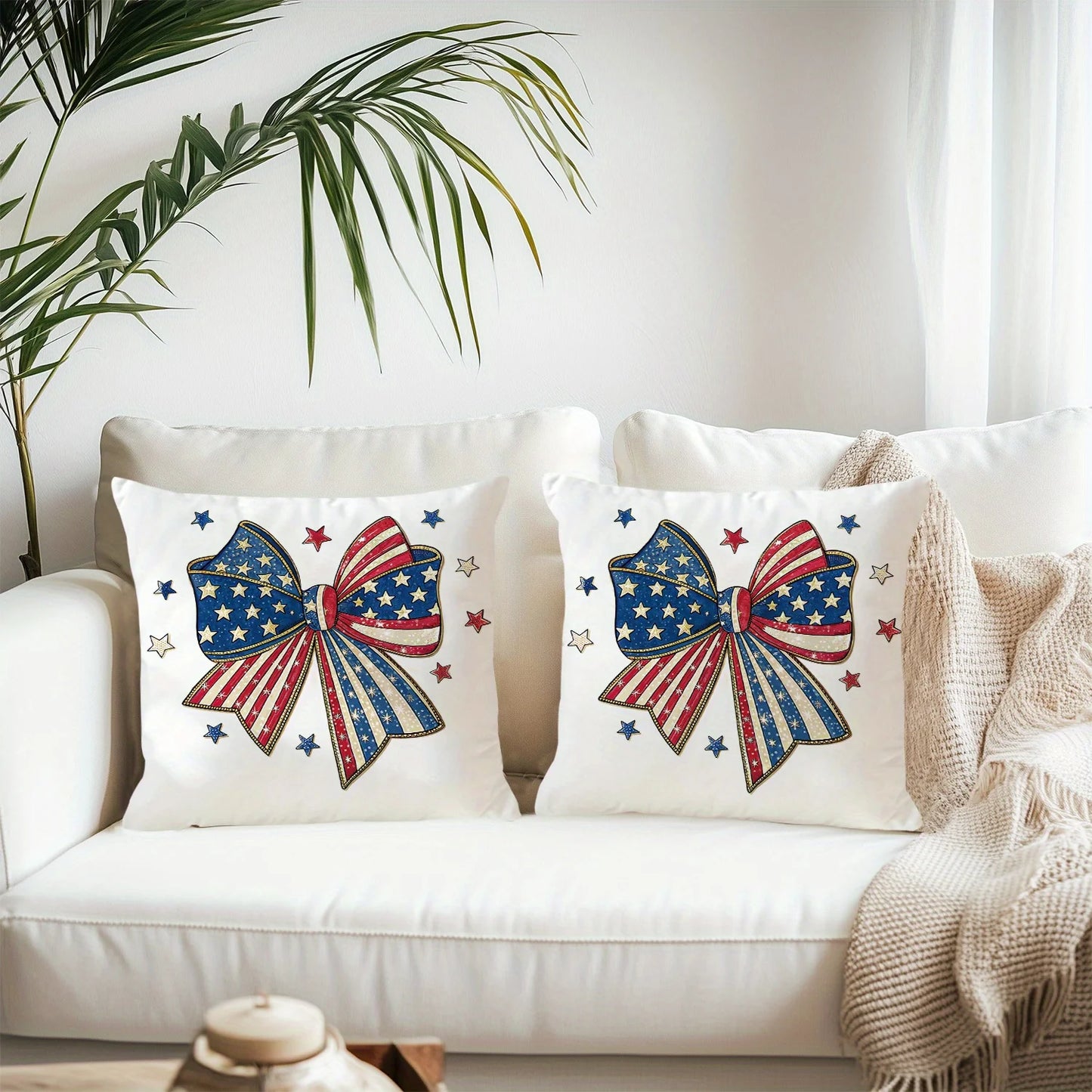Set of 2 Patriotic Pillow Covers