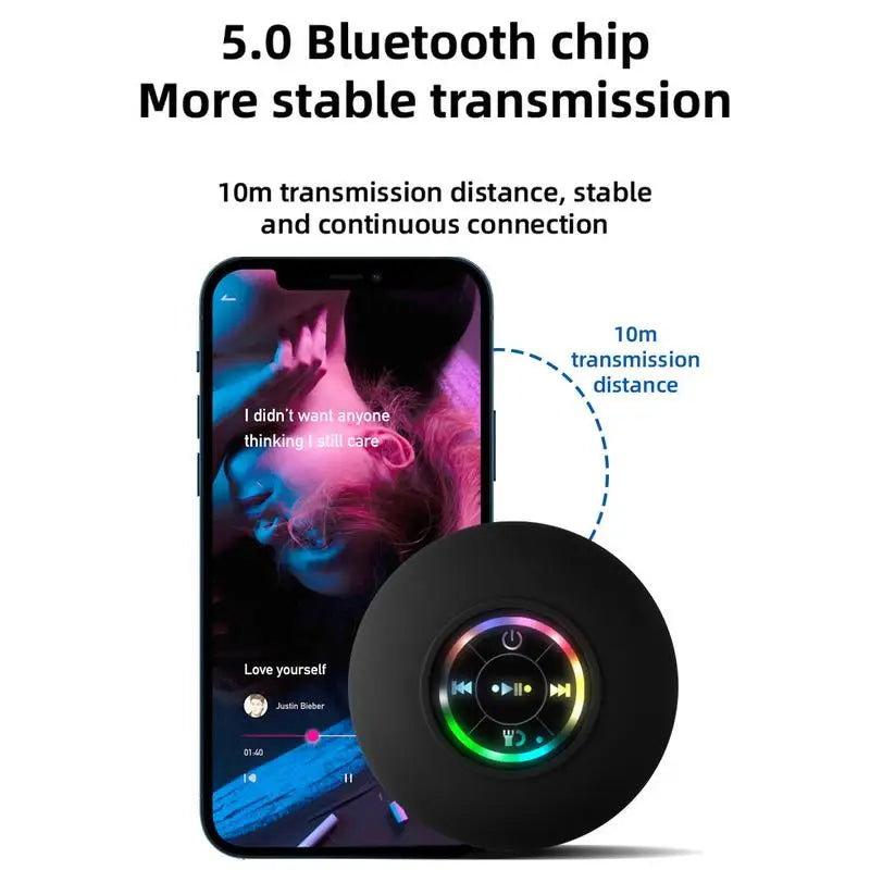 Waterproof Bluetooth Speaker with Suction Cup Mount