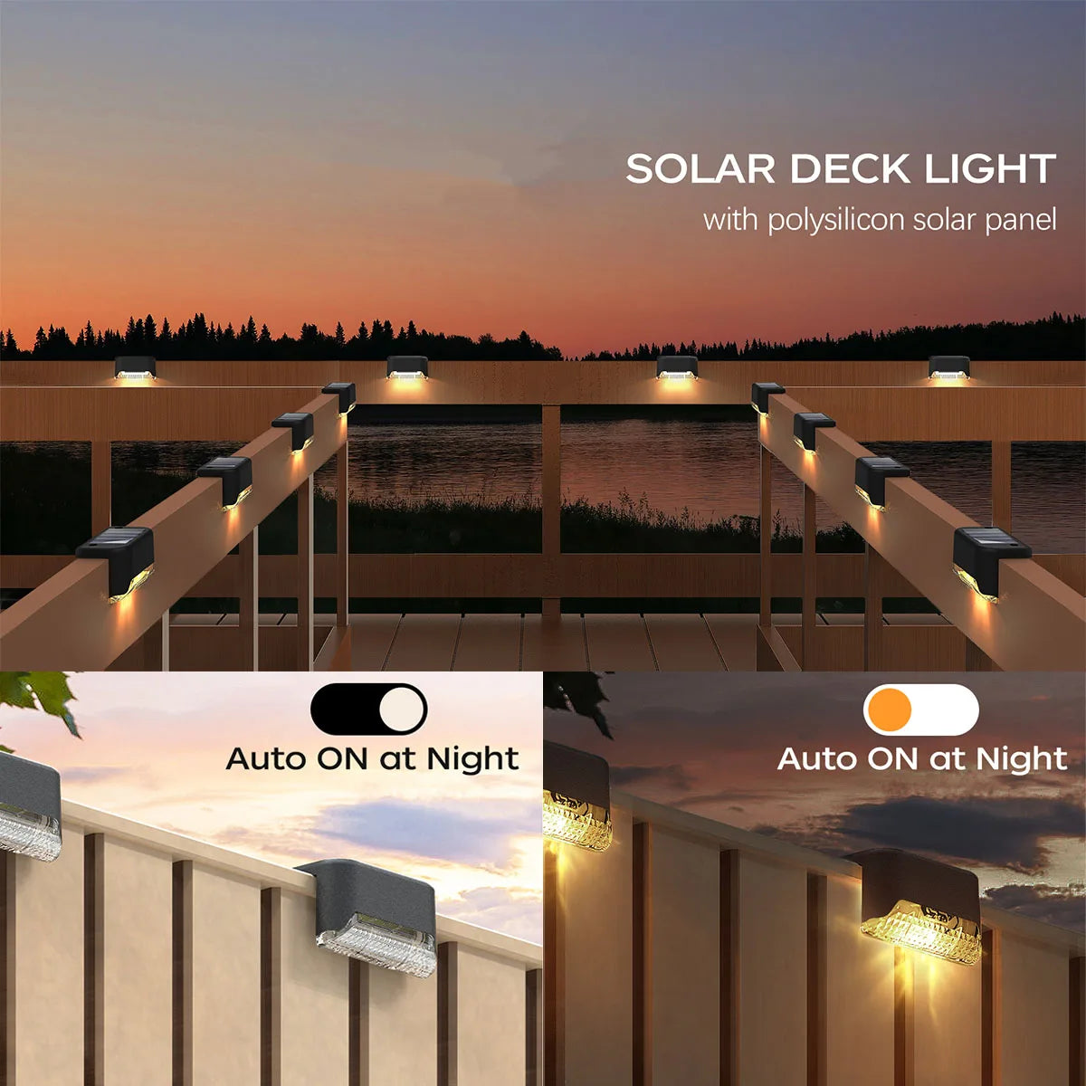 4pk/12pk LED Solar Deck & Stair Lights